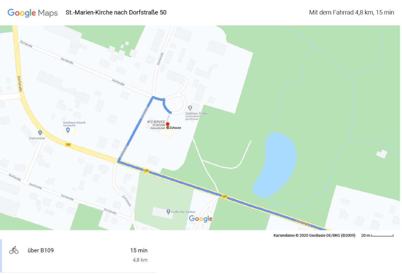 Ferienwohnung Kastanienblick Oder Parkblick, Oder Unser Radlerzimmer! Ziethen  Екстериор снимка